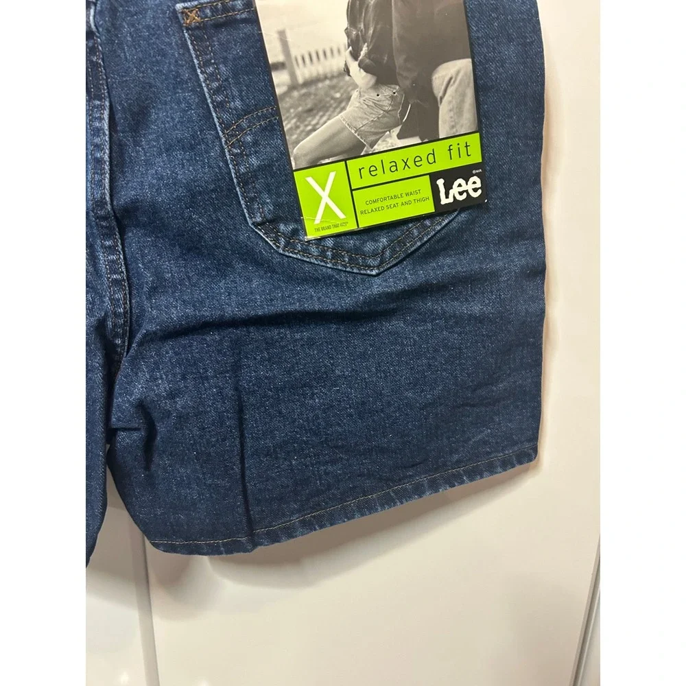 Vintage Lee High Waisted Denim Shorts Dark Wash Made in USA 16 MED Indigo Cotton